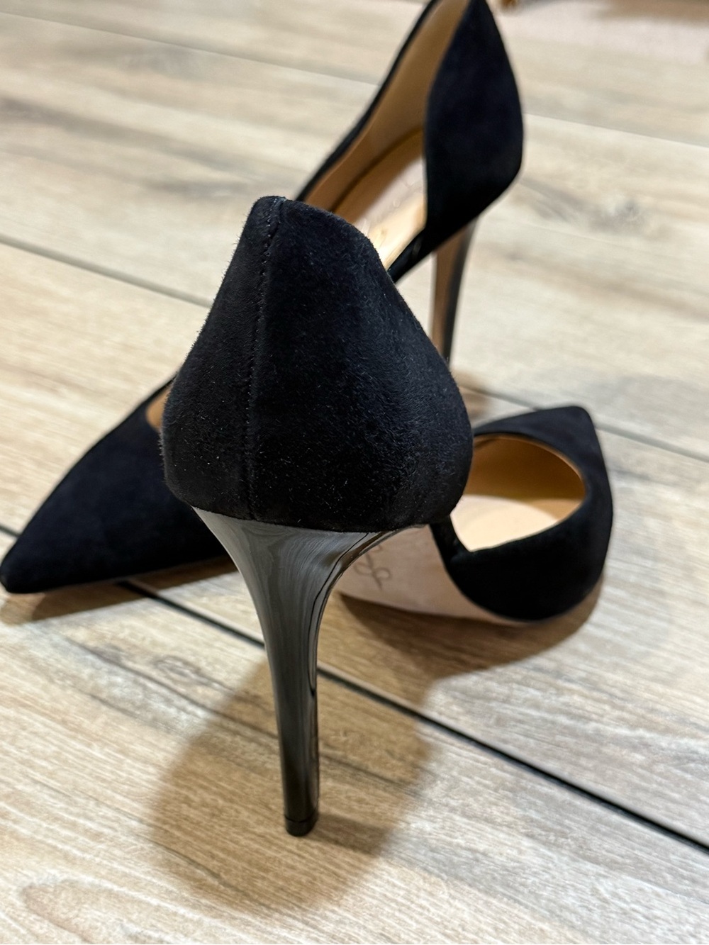 Jessica Simpson Black Suede Pointed Toe Pumps Stiletto Heels Claudette 8.5 - Picture 7 of 12